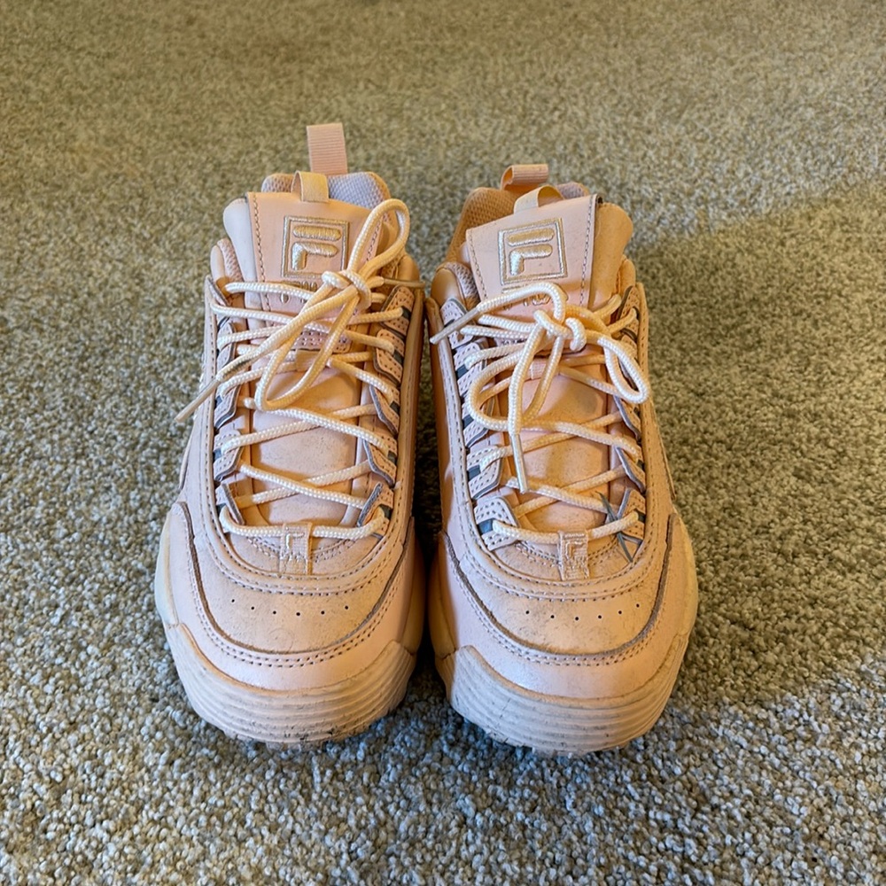 Womens peach Fila sneakers
